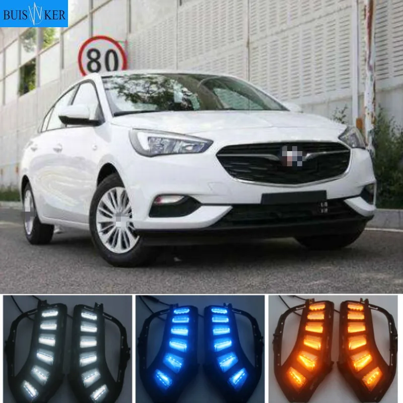 

2Pcs LED DRL Daytime Running Light For Buick Excelle 2018 2019 White Yellow Blue Front Fog Lamp Day Light