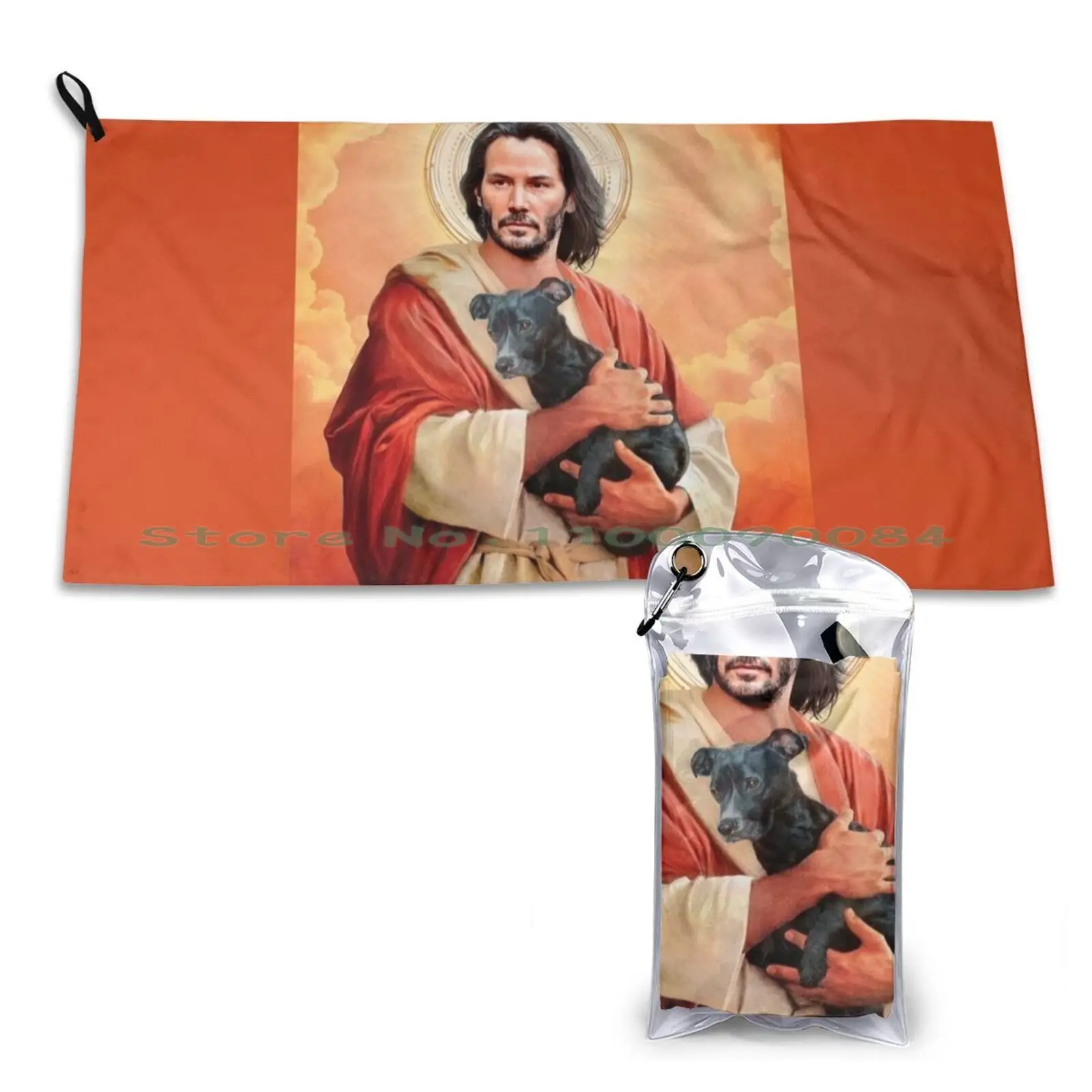 

Keanu Reeves , Lord & Saviour Quick Dry Towel Gym Sports Bath Portable Keanu Reeves Funny Jesus Christ Pink Yellow Gold Heart