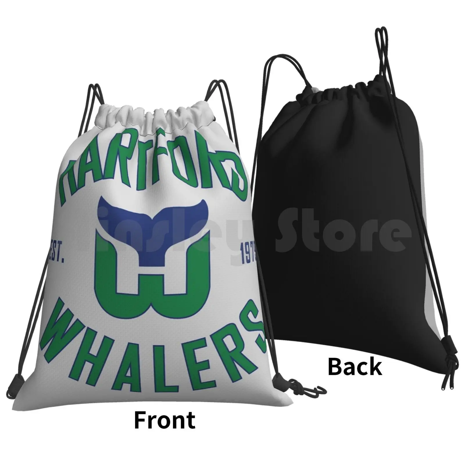 Whalers Ct Backpack Drawstring Bag Riding Climbing Gym Bag Hockey Puck Stick Whalers National Hockey League Ice Ice Hockey