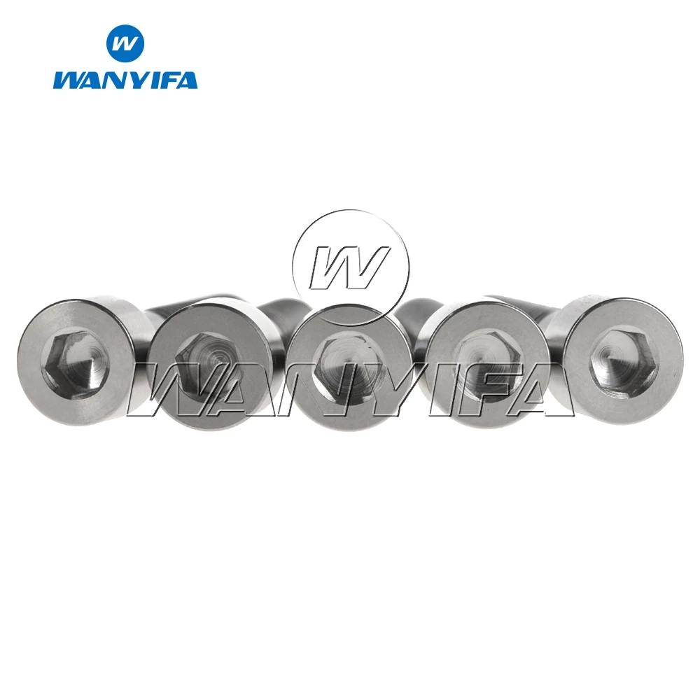 Wanyifa 5Pcs M8X40mm Titanium  Ti GR5 Standard DIN912 Bolts Screws Allen Bolt Cylinder Head Hex Socket Head Cap Screw
