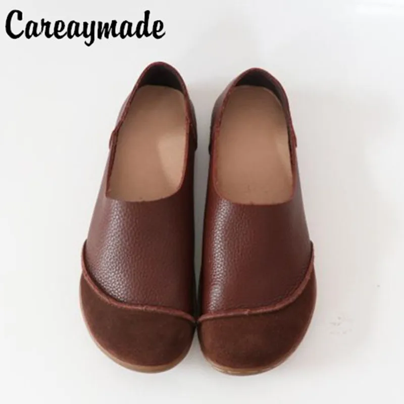 Careaymade-Pure handmade Mori girl retro literature shoes,Spring head layer cowhide casual shoes,Women genuine leather shoes