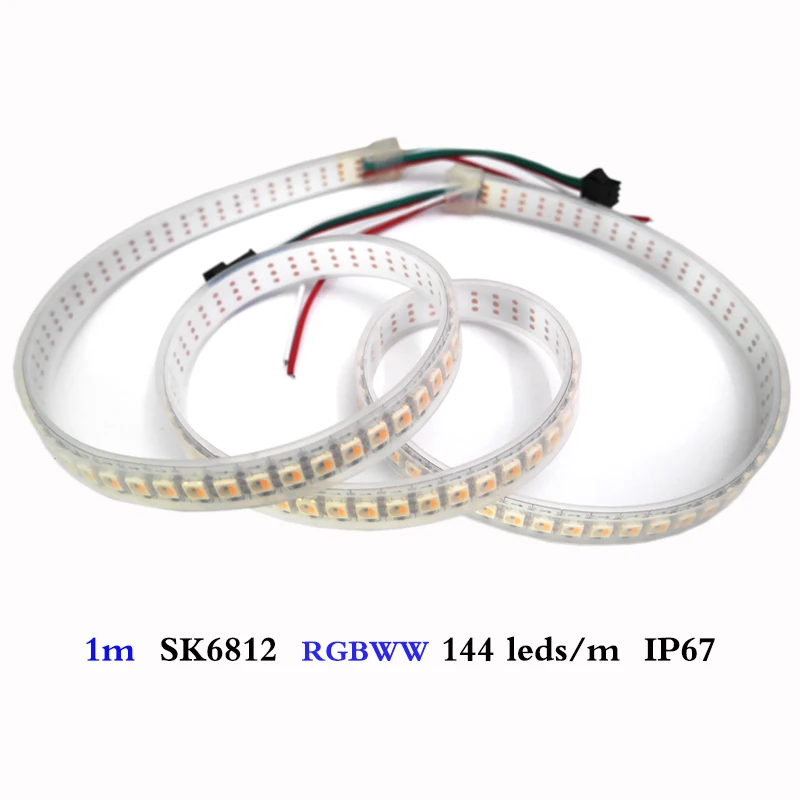 5V 1M SK6812 30/60/144 diody Led/piksel/M 4 w 1 RGBW + CW/NW/WW adresowalny podobne 2812B taśma Led wodoodporna IP67/nie wodoodporny IP30