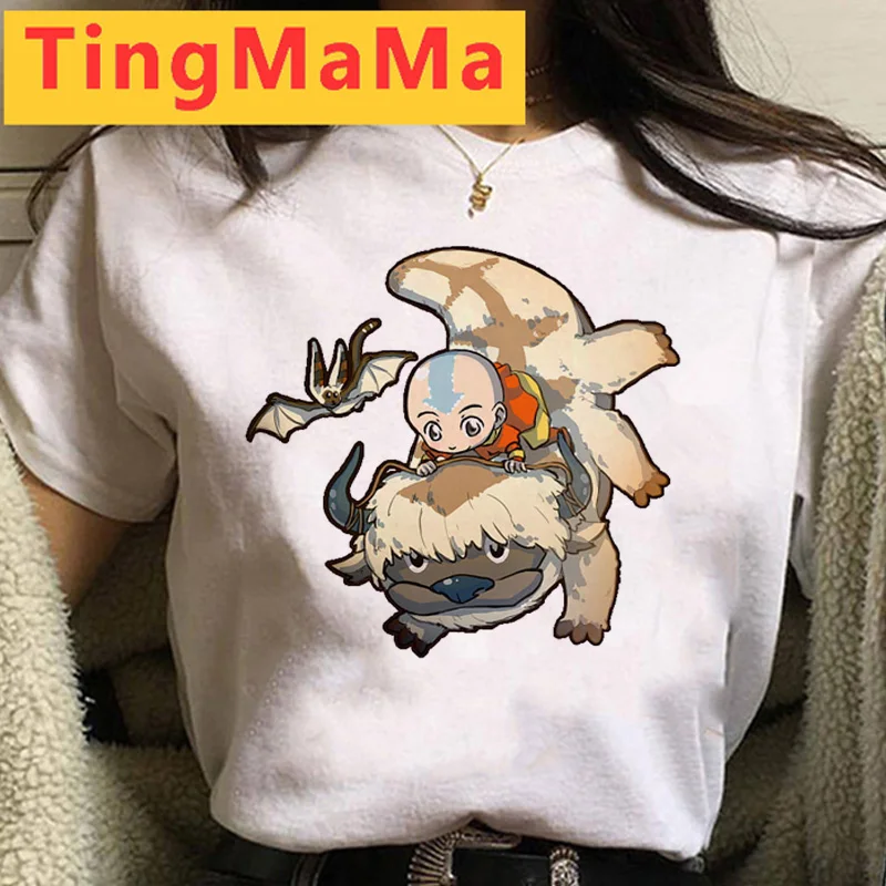 Hot Cartoon Avatar The Last Airbender Graphic Tees Women Kawaii Appa T Shirt Funny Anime Summer Tops Unisex Female