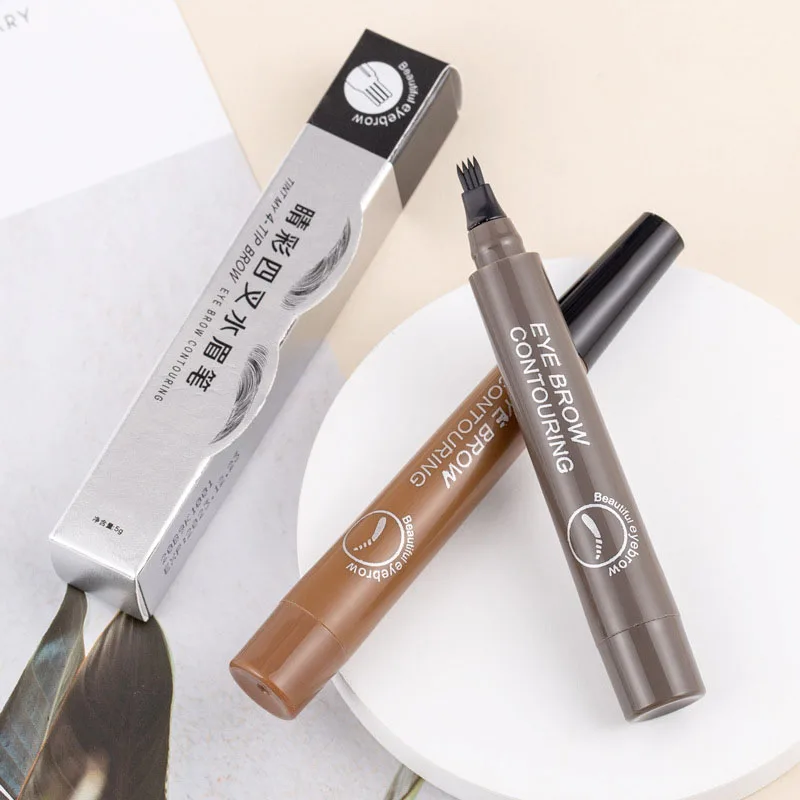 Eyebrow Pen Eye Makeup Waterproof 4 Fork Portable Beauty Tool for Women Lady Long lasting  Easy To Wear And Portable Beginners