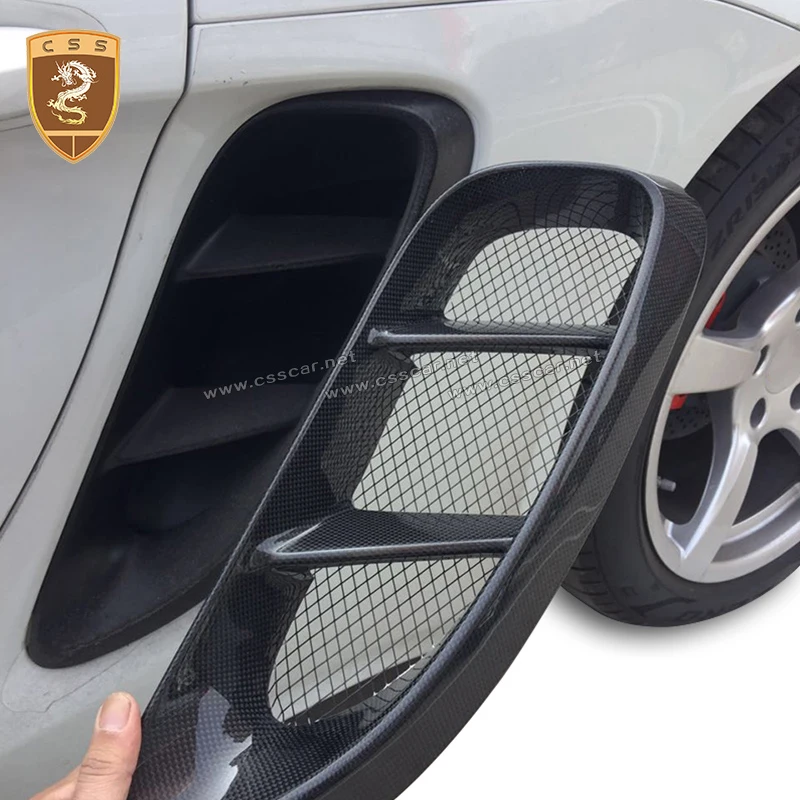 Side Vents For Porsche 718 Boxster Cayman Body Kits Styling Side Air Vents Real Carbon Fiber Car Accessories