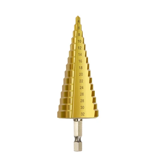 Wholesales Step Drill Bit 3pcs  Titanium Steel Woodworking Metal Drilling Set Step Cone Cutting Tools