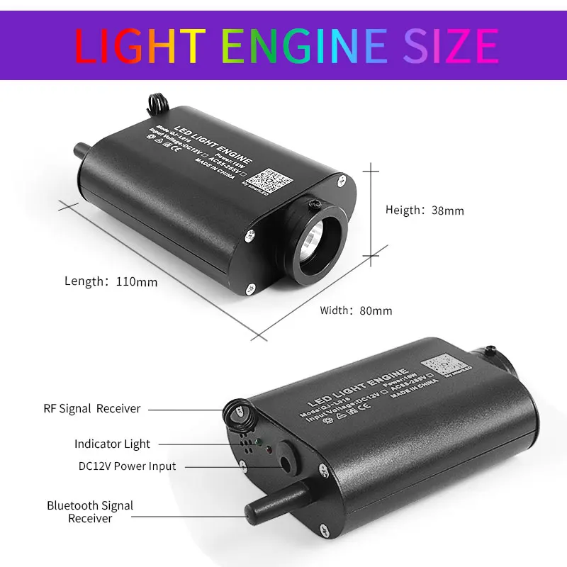 16W Car Starry Sky Ceiling Light Fiber Optics Light Colorful  Star Roof  APP Control Music Sensing  Car Modification Home Decor