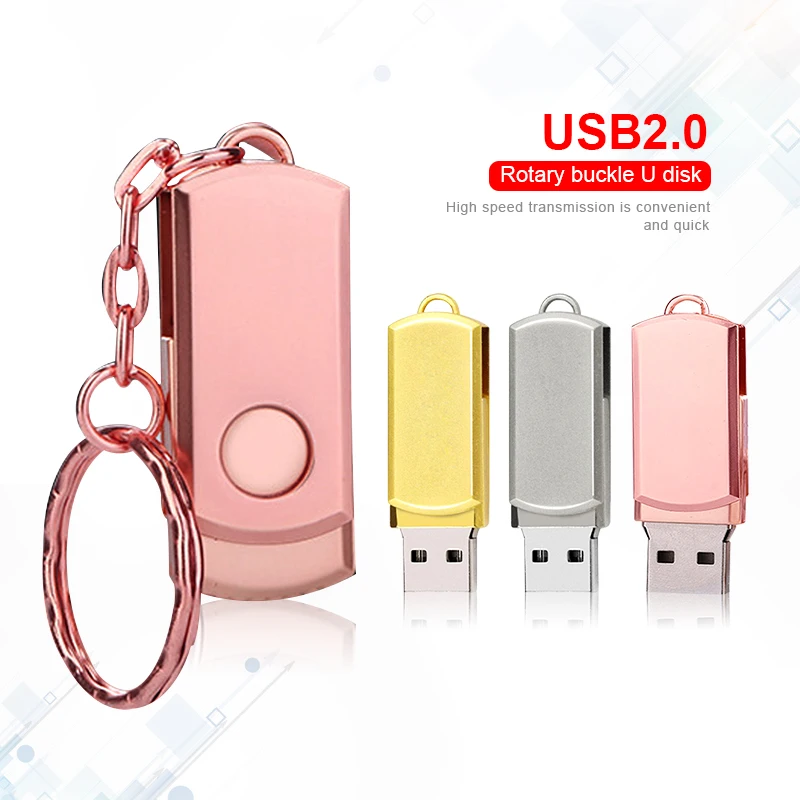 Hot Sale Pen Drive Pink Metal USB Flash Drive Key Ring USB Stick High Speed Pendrive Memory Stick 32GB 16GB 64GB 8GB Memoria Usb