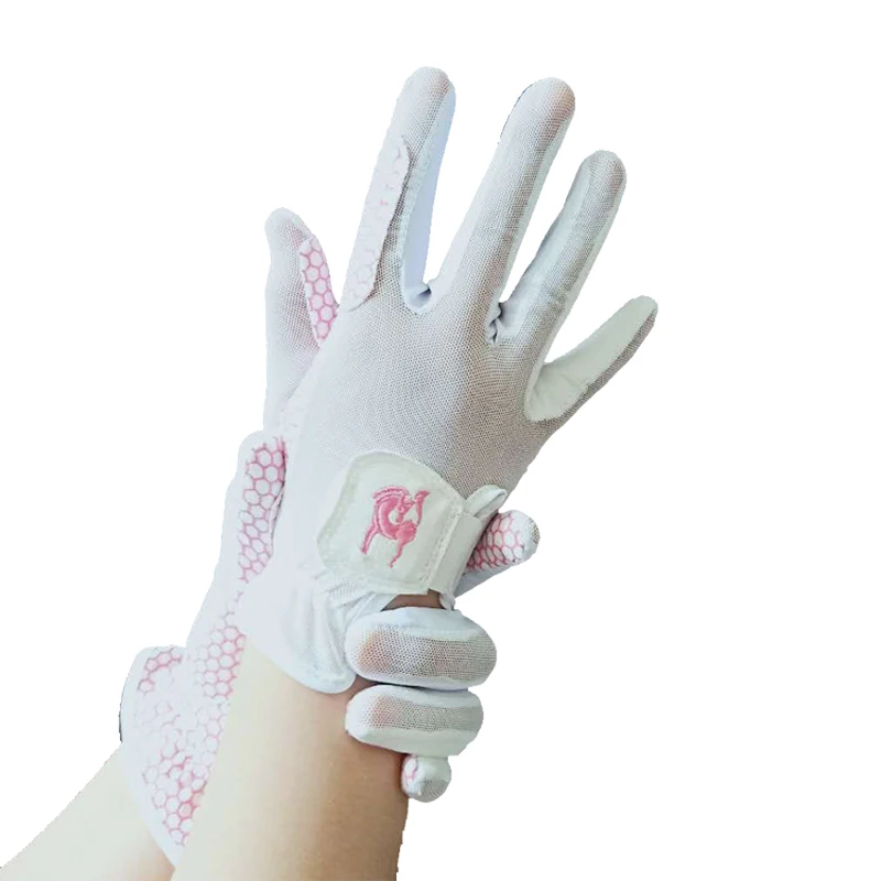 Guantes ecuestres de verano para niños, manoplas de silicona para entrenamiento, antideslizantes, resistentes al desgaste, de malla transpirable