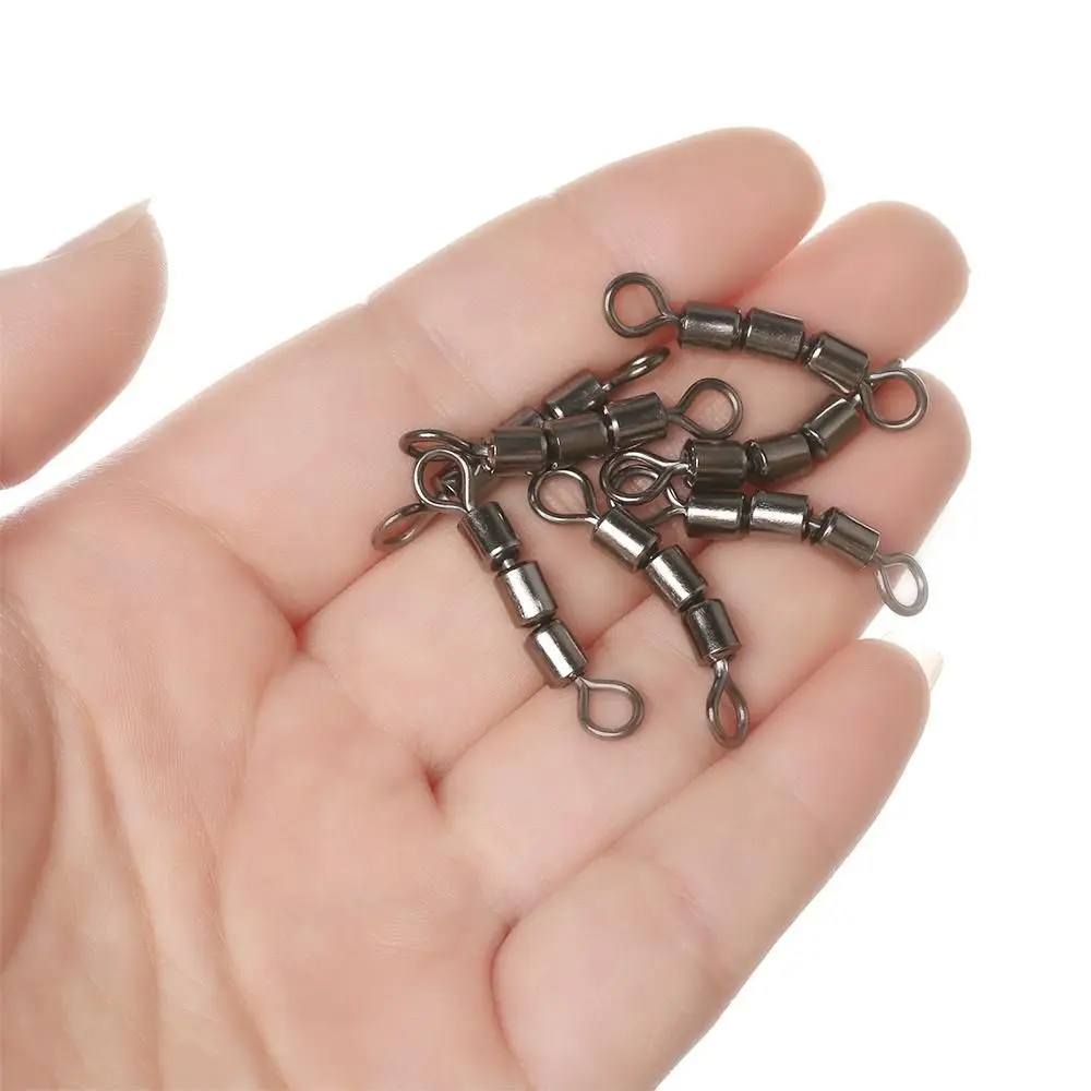 10Pcs Lightweight Safe Fishing Swivels Quick Connect Bearing Rolling Triple Fishing Tools Corrosion Resistant Accessories