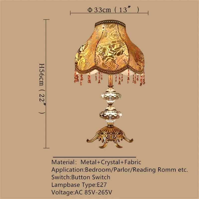 OURFENG Modern LED Table Desk Lamp Crystal Bedside Light Decorative For Home Foyer Office Bed Room Study Dining Room