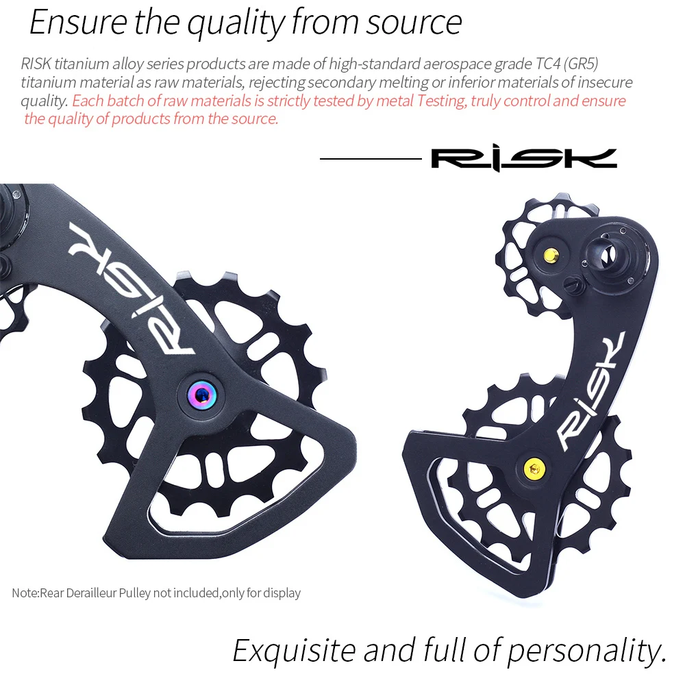 RISK M5x14.2mm Road Bike Cycling Bicycle Rear Derailleur Jockey Wheel Fixed Bolt Screw For Bike Pulley Lightweight Hollow