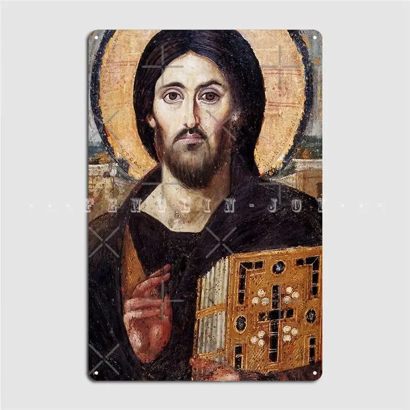 Chrystus pantokrator klasztoru św. Katherine\'a przy synaju drewniana plakietka plakat Club Bar tablica dekoracyjna drewniany znak plakaty