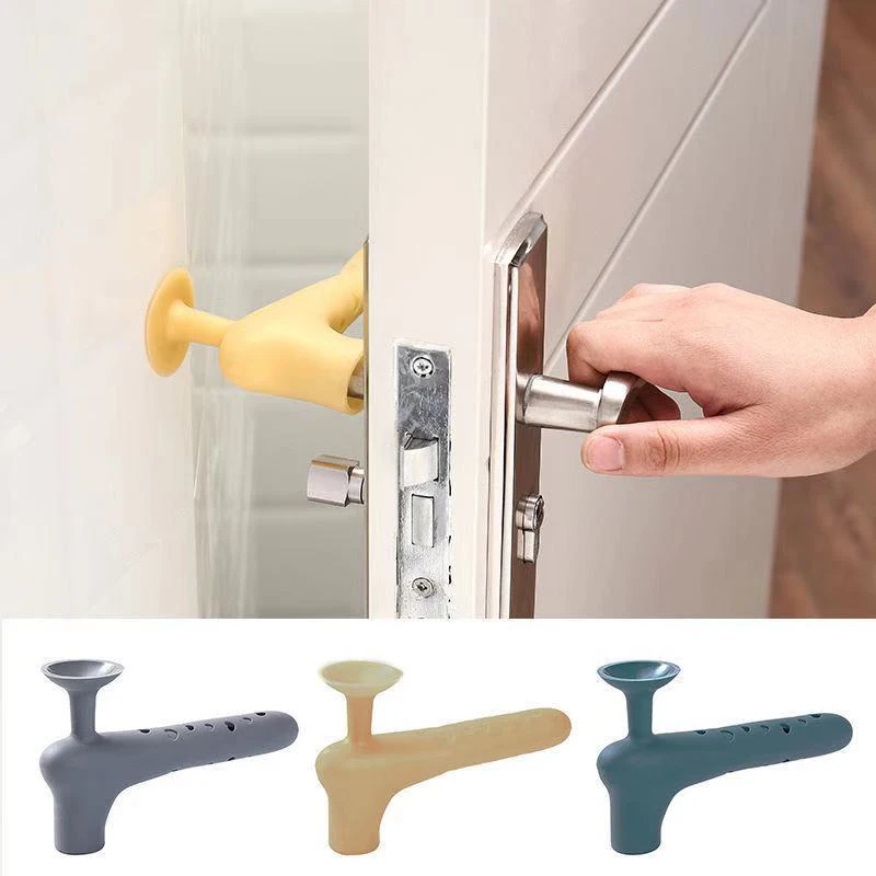 Thickened Door Handle Protective Cover Bedroom Window Door Handle Suction Cup Type Anti-Collision Cover Silicone For Household