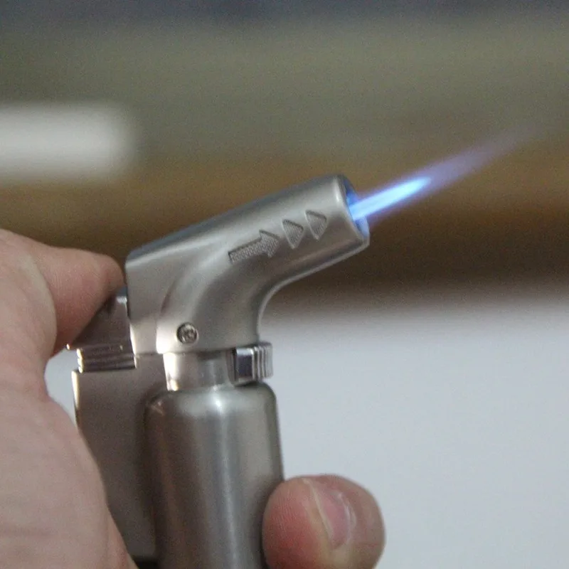 Unusual Torch Turbo Metal Gas Lighter Elbow Cigar Butane Jet Firepower fierce Blue flame Windproof Lighter Gadgets For Man