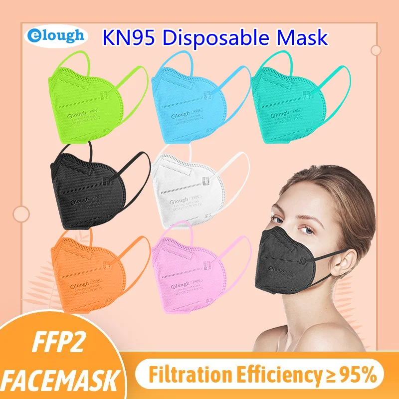 Elough 10-100PCS muticolor ffp2 mascarillas fpp2 homologadas kn95 face masks 5 layers certificadas kn 95 cubrebocas ffp2mask ce