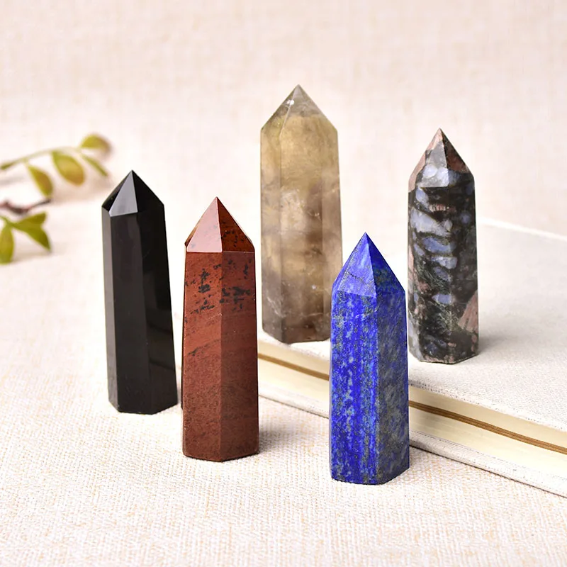 36 Color Natural Stones Crystal Point Wand Amethyst Rose Quartz Healing Stone Energy Ore Mineral Crafts Home Decoration 1PC