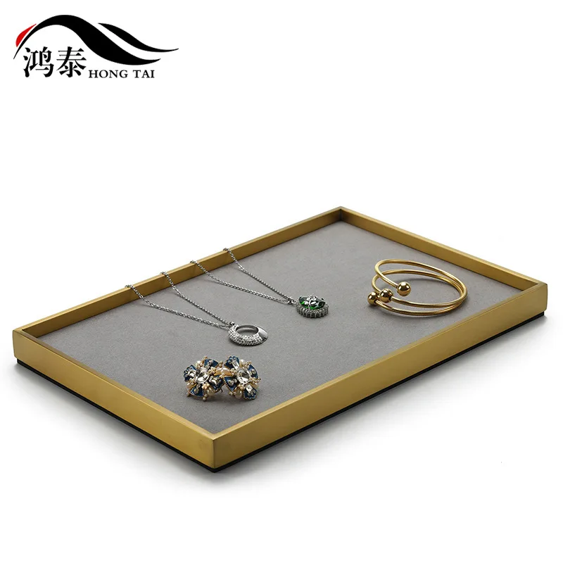 Metal Jewelry Display Plate Double-sided Multi-Function Plate Ring Earring Necklace Pendant Look at the Goods Storage Tray