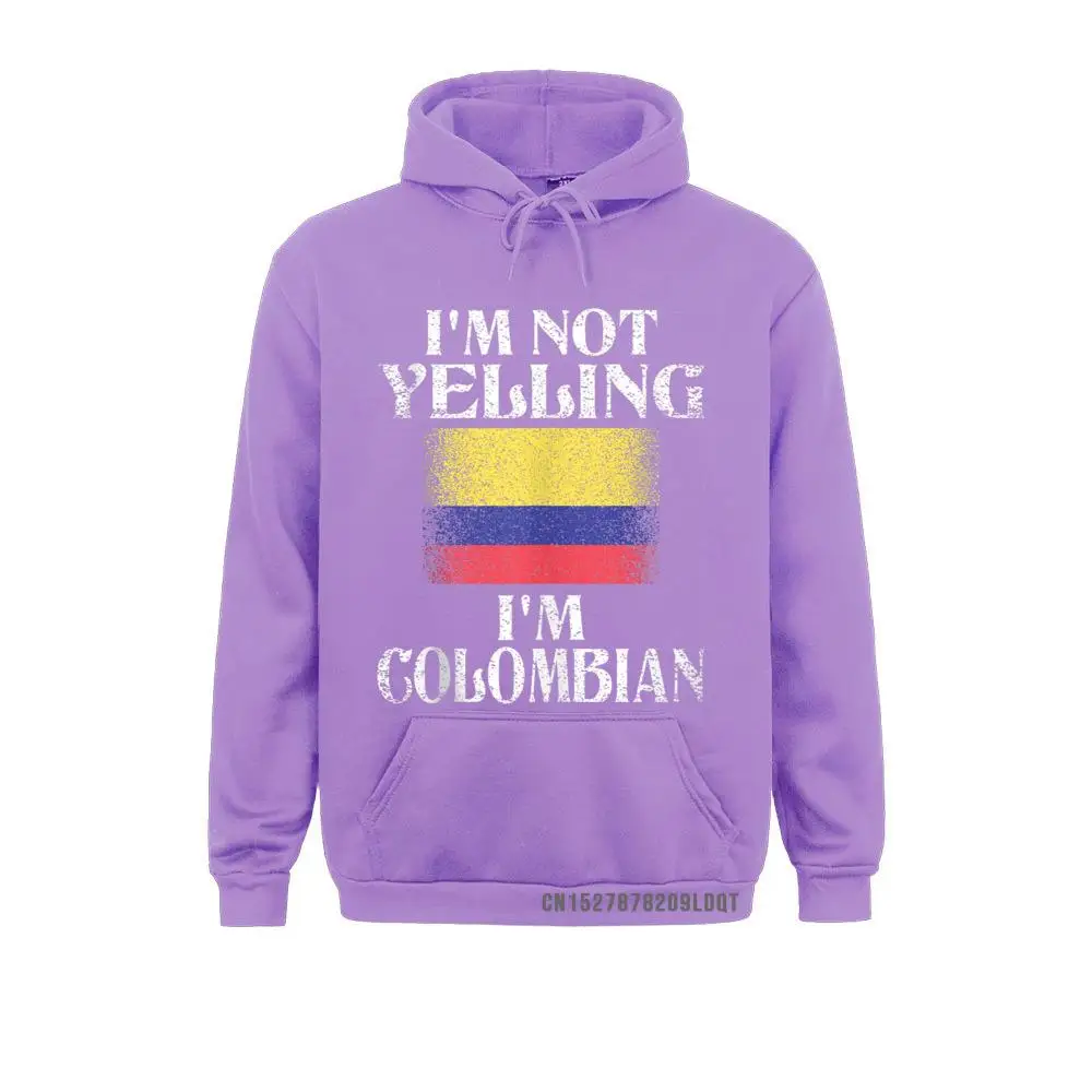 I'm Not Yelling I'm Colombian Funny Colombian Pride Plain Long Sleeve Group Sweatshirts Men's Hoodies Hoods Winter/Autumn