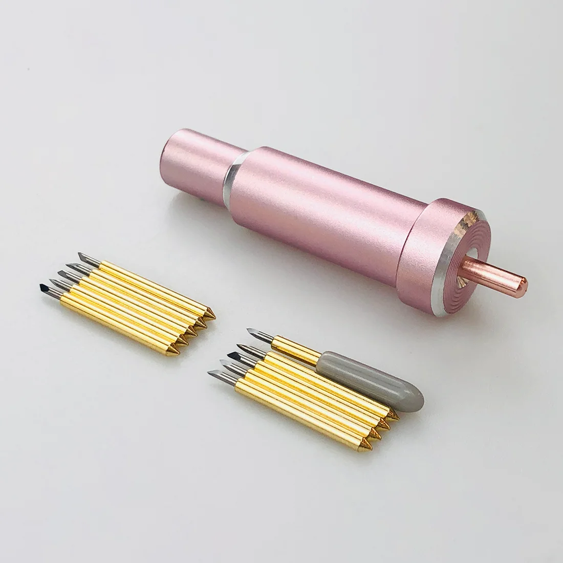 10pcs 2mm Standard Premium Fine Point Vinyl Cutter Blade Knives for Cricut Maker 3 Explore 2 with 1pc Blade Holder Pink
