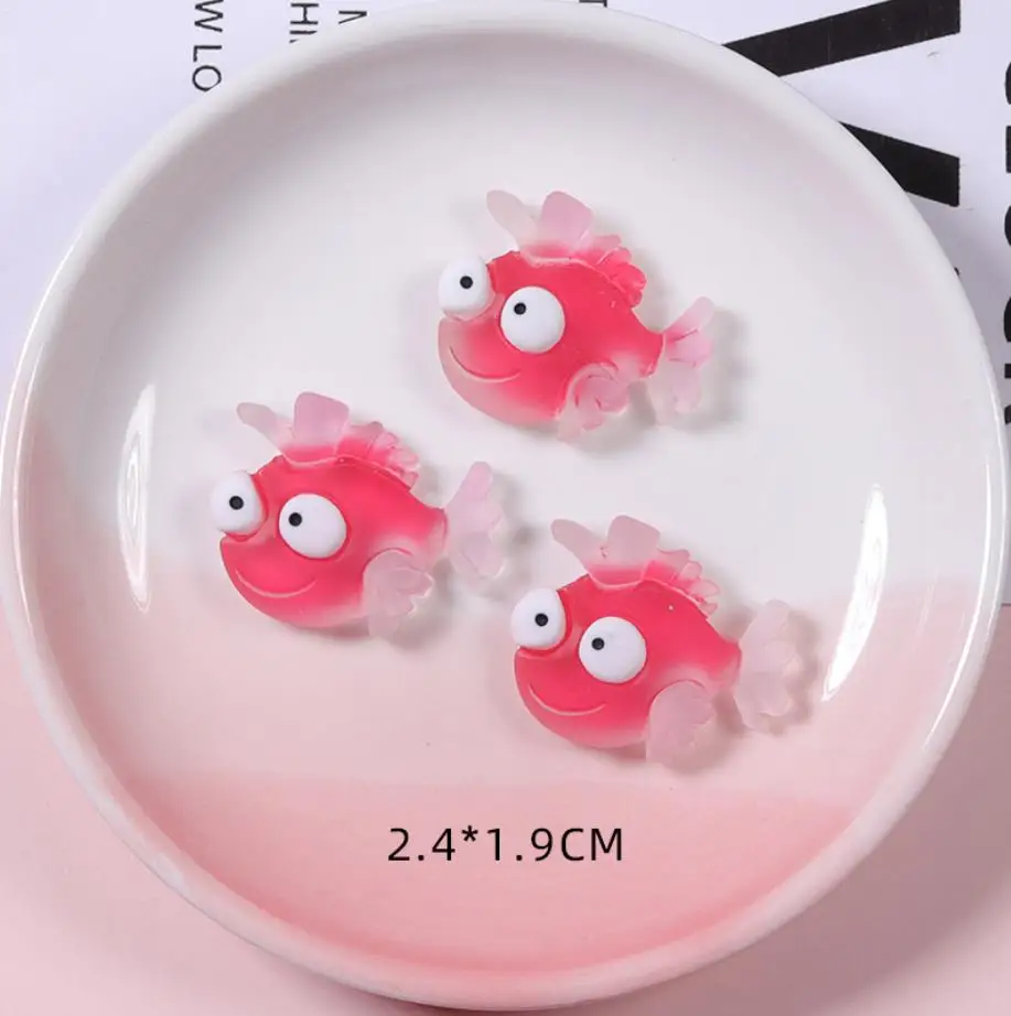 200 Marine Ocean Series Seahorse Crab Fish Flatback Resin Cabochon Animal Resin Flatback Cabochone For DIY DollHouse Home Decora