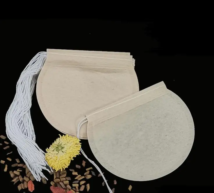 

Tea Filter Bags 100 Pcs/Lot Coffee Tool with Drawstring and Original Wood Color for Loose Leaf Soup Package SN3759