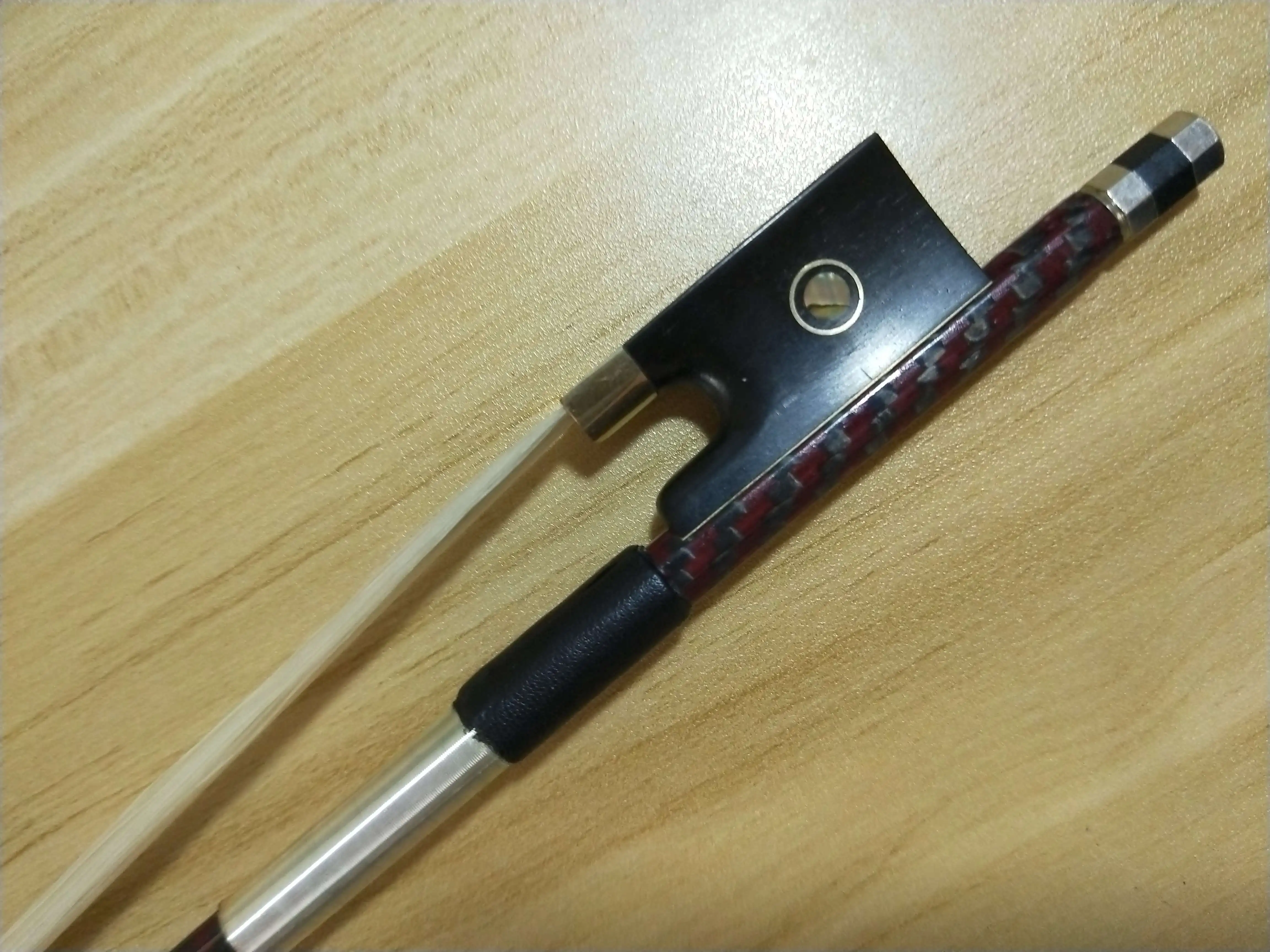 1PC Carbon Fiber Violin Bow 4/4 Ebony Frog with Double Eyes