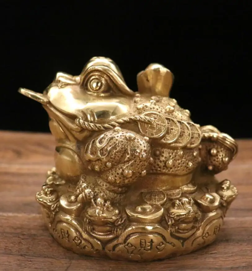 

Wholesale brass recruit wealth Ingots gold toad store decorations crafts statue