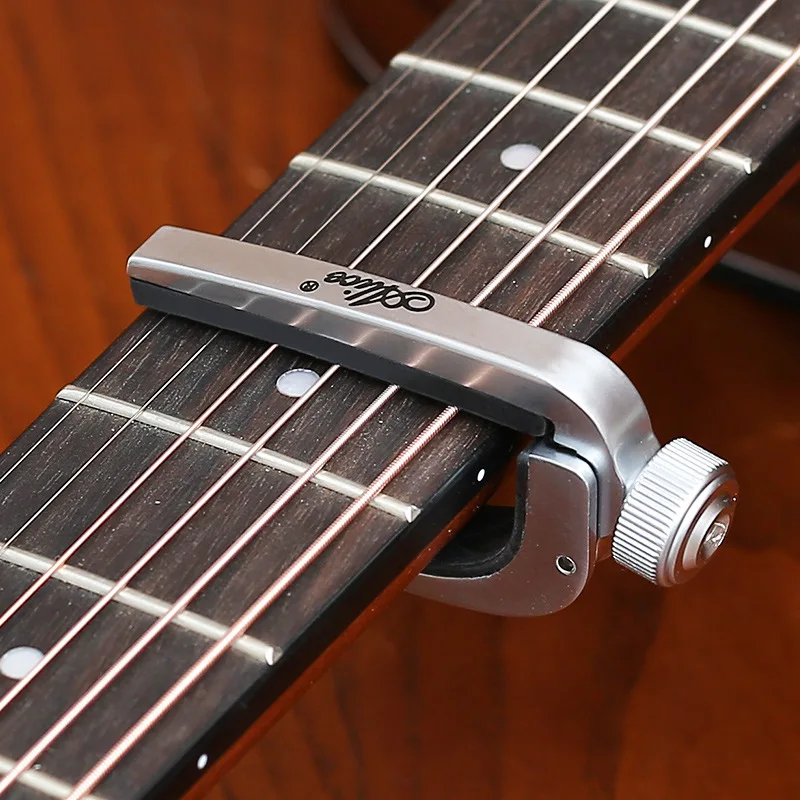 Single-Handed Tune Clamp para guitarra elétrica, Capo para guitarra acústica, baixo, violino, cavaquinho, gatilho-3 cores, Metal Capo