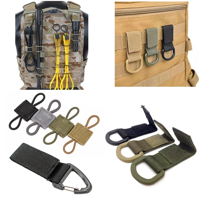 ar 15 Tactical vest accessories molle system sling adapter  PTT fixed strap D Buckle Hook for hunting camping airsoft