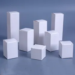 50pcs/Lot Wholesale White Small Gift Box Cardboard Packaging Box 350G Square Blank Paper Packages Various Sizes