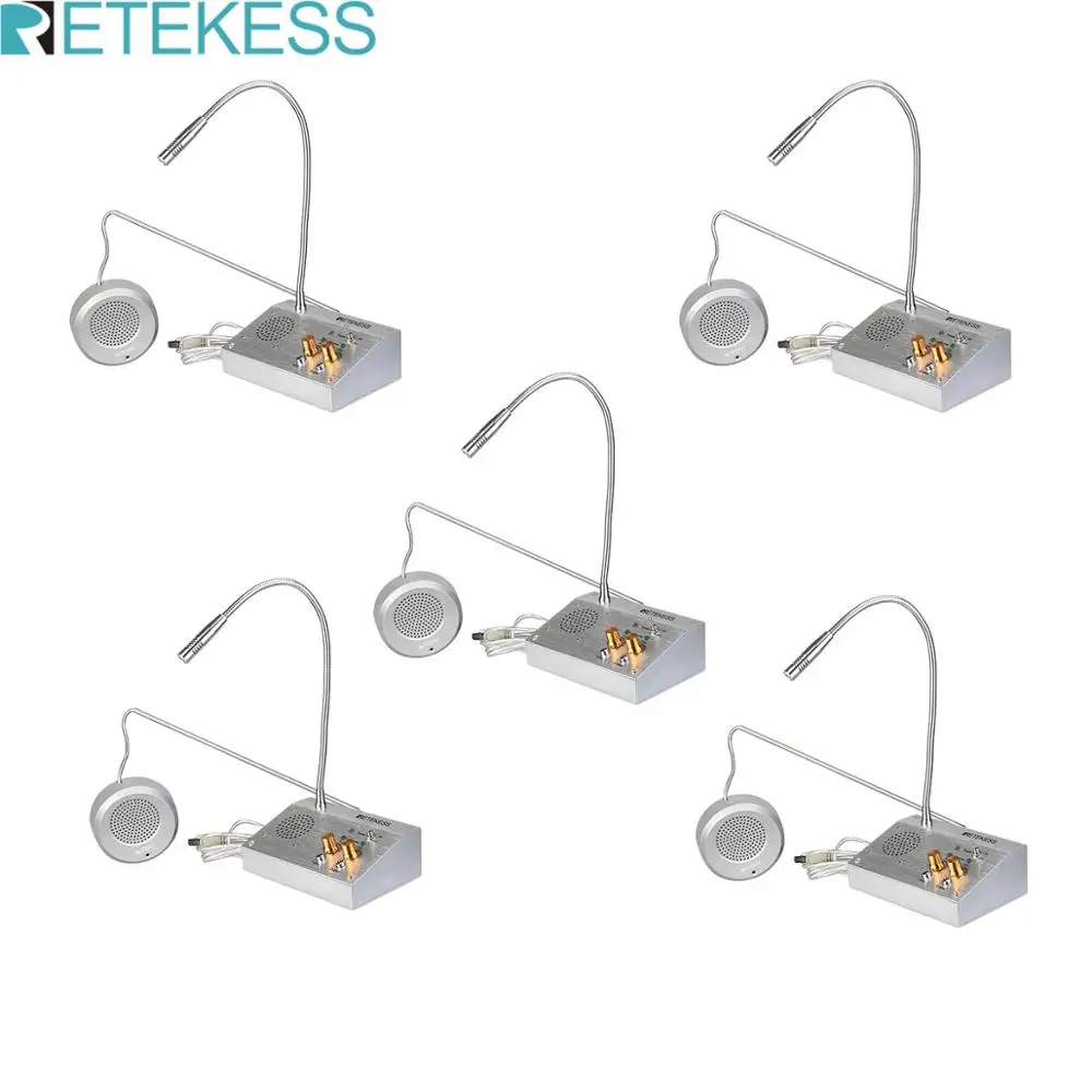 

RETEKESS 5Pcs TW103 2W Dual Way Window Counter Intercom System For Restaurant Bank Pharmacy Dining Hall Station Clinic Office