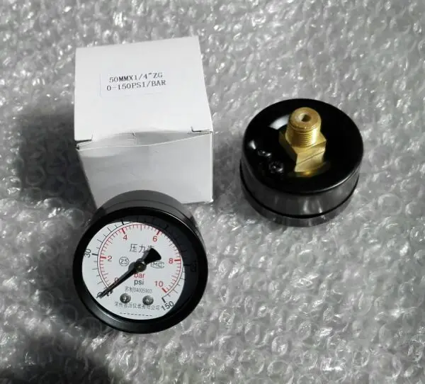 Axial pressure gauge Diameter 50mm Pressure 0-10bar 0-150psi ZG1/4 Pressure gauge