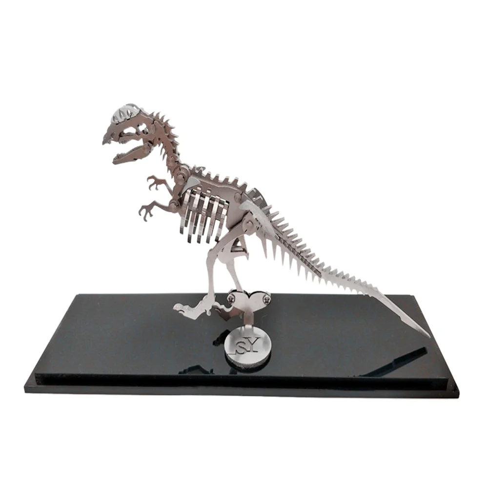 3D Metal Dilophosaurus Dinosaur Model Puzzle Kits DIY Detachable Stainless Steel Warcraft Crafts Jigsaw Toy Gifts For Teen Adult