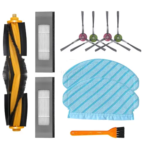 Ecovacs Deebot OZMO 920 950 Yeedi 2 하이브리드 로봇 진공 청소기용 예비 부품, 메인 롤러 브러시 헤파 필터 걸레 천 교체
