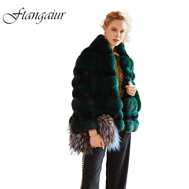 Ftangaiur Winter Imported American blue purple blue Velvet Mink Fur Coat Natural Fur Coat Women Short Real Mink Fur Coats