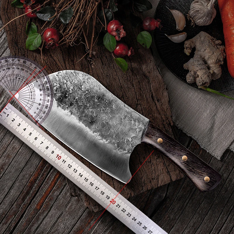 Liangfengzuo Butcher Knife stainless 5CR15MOV Steel Chop Chinese Cleaver Kitchen Knife Chef Cooking Tools with Wooden handle