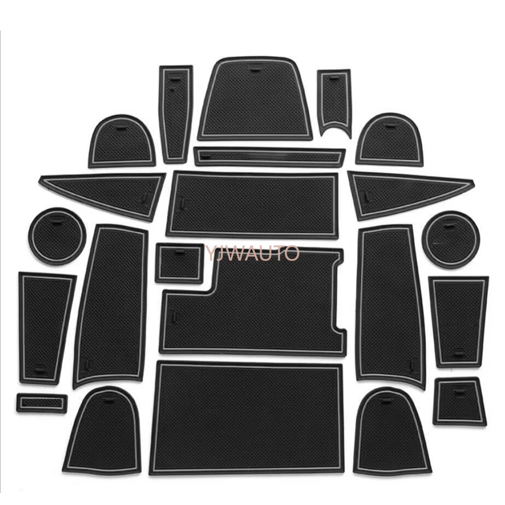 فتحة الباب حصيرة لفورد Ecosport 2018 2019 بوابة الأخدود وسادة باب السيارة المطاط كأس حامل الحصير المضادة للانزلاق السجاد موقف