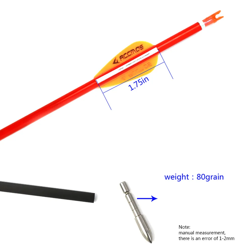 Imagem -03 - Arrows para Caça Arco Recuvre Tiro Yel Laranja Sp400 500 600 700 800 900 1000 id 4.2 mm 32 Pcs Peças 12