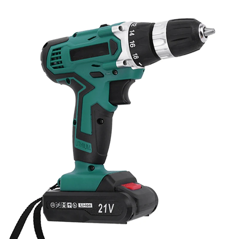 

12.6V 16.8V 21V Brushless Electric Drill Cordless Screwdriver Lithium-Ion Battery 3/8-Inch Power Screwdriver Drill Tools