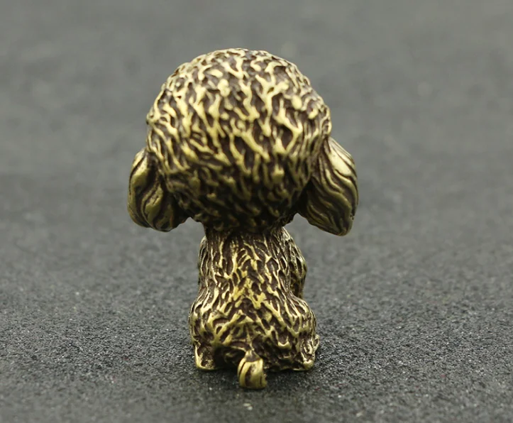 vintage Brass dog poodle craft ornament Miniature Fitting teahouse desktop decoration a3160
