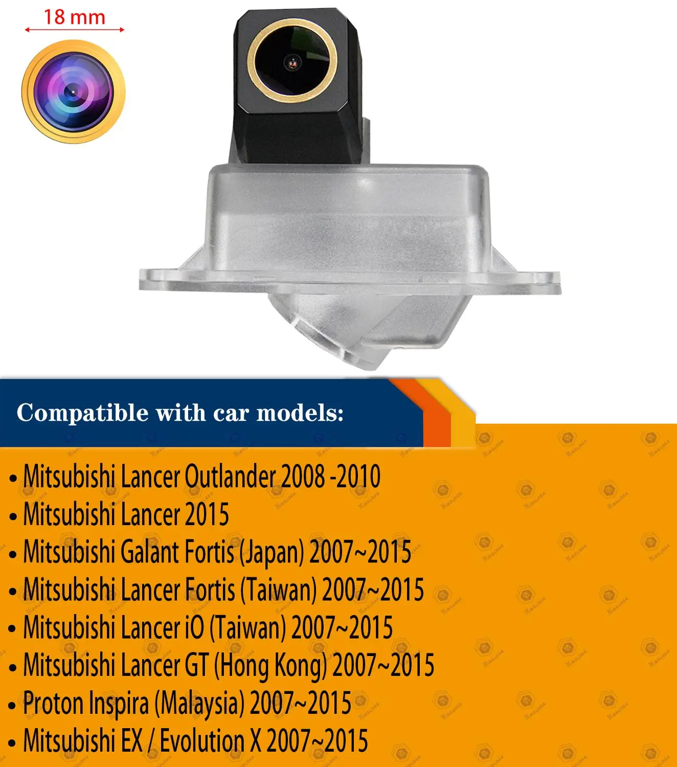 HD 1280x720p Rear View Camera for Mitsubishi 2015 2008 2010 LANCER EX/ PAJERO IO , Reversing Backup Night Vision Camera
