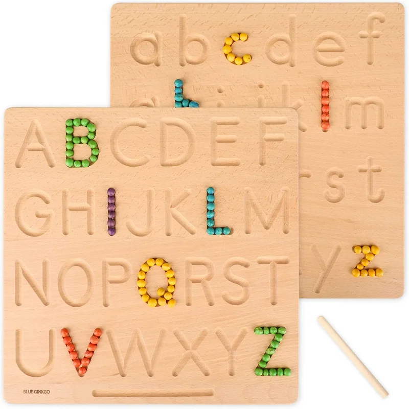 

Wooden Alphabet Tracing Board Double Sided Montessori Letter Tracing Boards Preschool Toddler Learning Toys Uppercase Lowercase