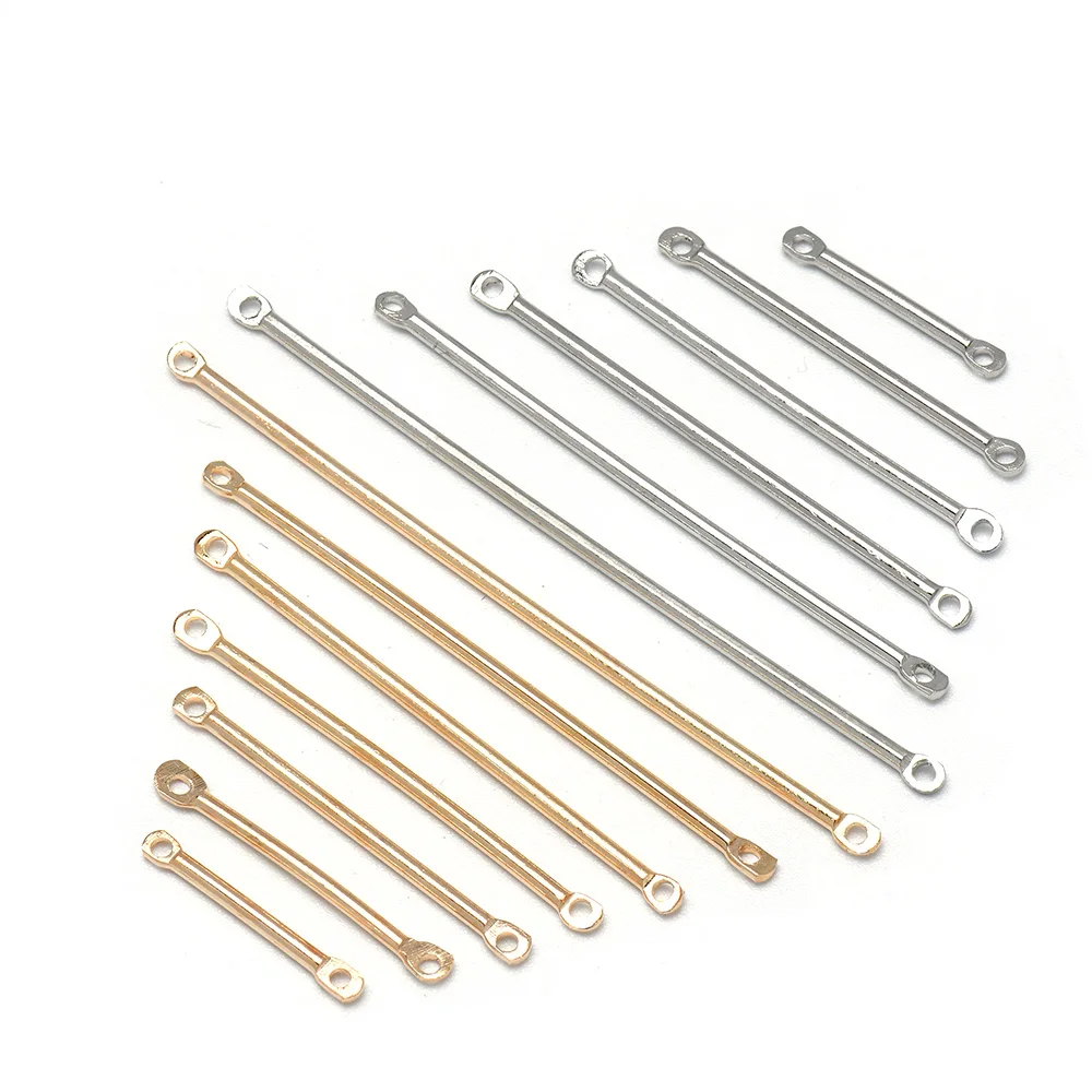 50Pcs 15 20 25 30 35 40 50mm Metal Bar Links Thin Stick Strip Connectors Charms for Earring Bracelet Necklace Jewelry Making