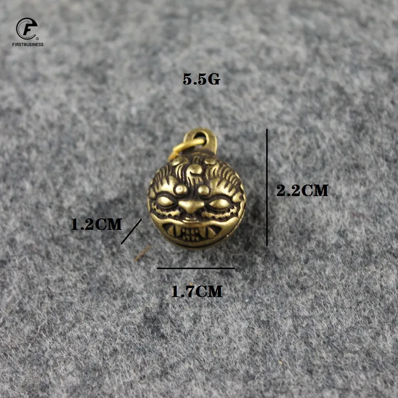 Vintage Antirust Brass Bell Good Luck Tinkle Bell Mini Portable KeyChain Home Office Decoration Toy Gift Pendant For Pet Animal