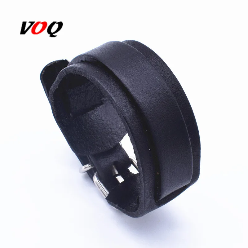 Fashion Vintage Adjustable Length Wrap Wristband Double Layer Leather Bracelets for Women Men Best Friends Personality Jewelry