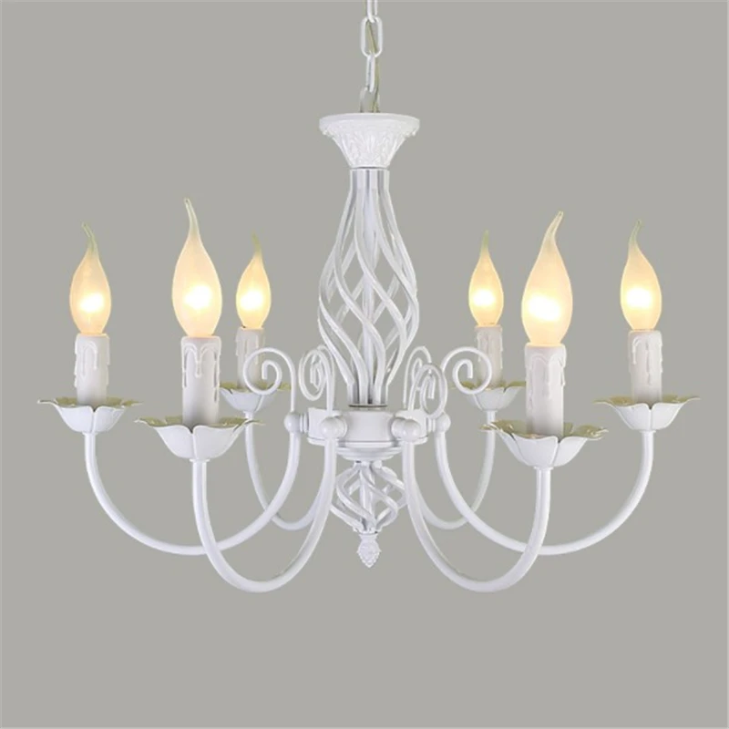 

White Black Chandeliers lamp lustres Modern dining Living Room hotel Indoor light Decoration wrought iron chandeliers lighting