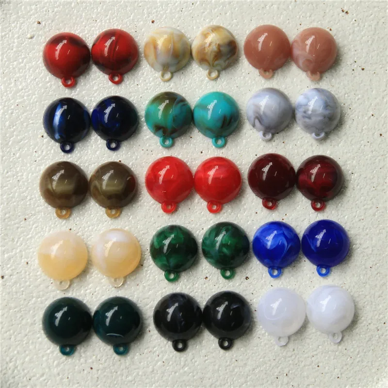 Wholesale 100pcs/lot color print geometry rounds shape flatback resin beads with hanger diy jewelry earring/garment accessory