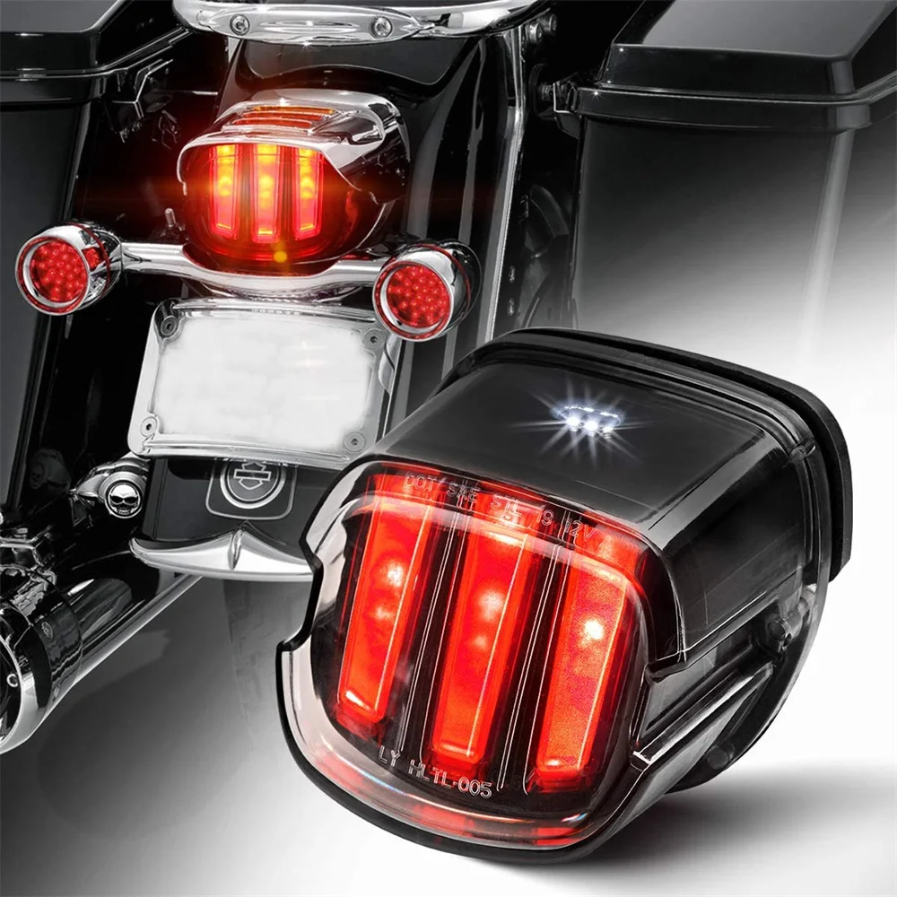 DOT Emark Approved Rear Brake Light Motorcycle LED Taillight For Harley Sportster XL883 XL1200  Softail Touring Road Tail Lamp