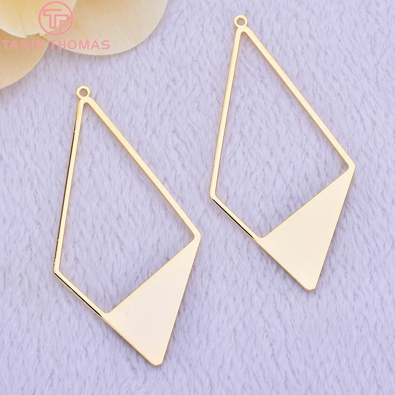 (1879)6PCS 28x57MM 24K Gold Farbe Messing Hohl Anhänger Charms Hohe Qualität Diy Schmuck Erkenntnisse Zubehör – Detail 4